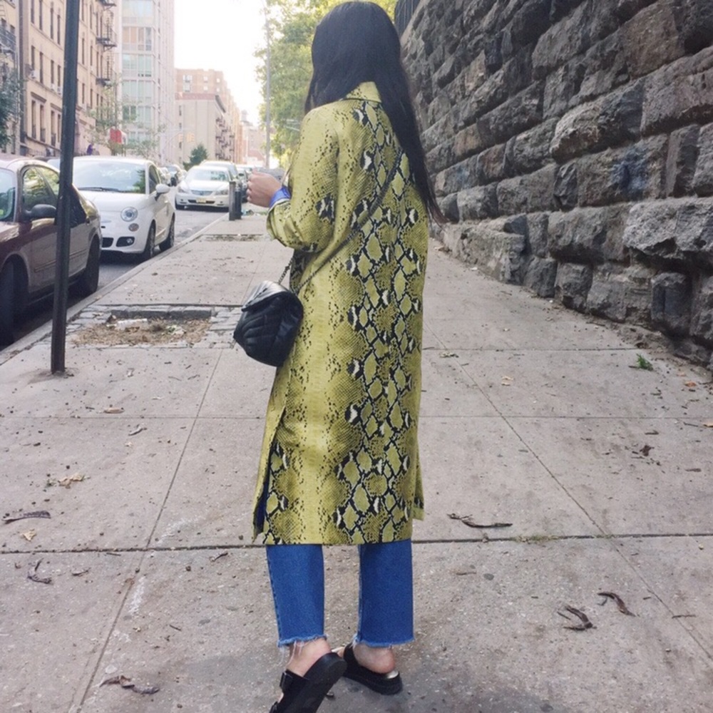 TOPSHOP SNAKE PRINT COAT